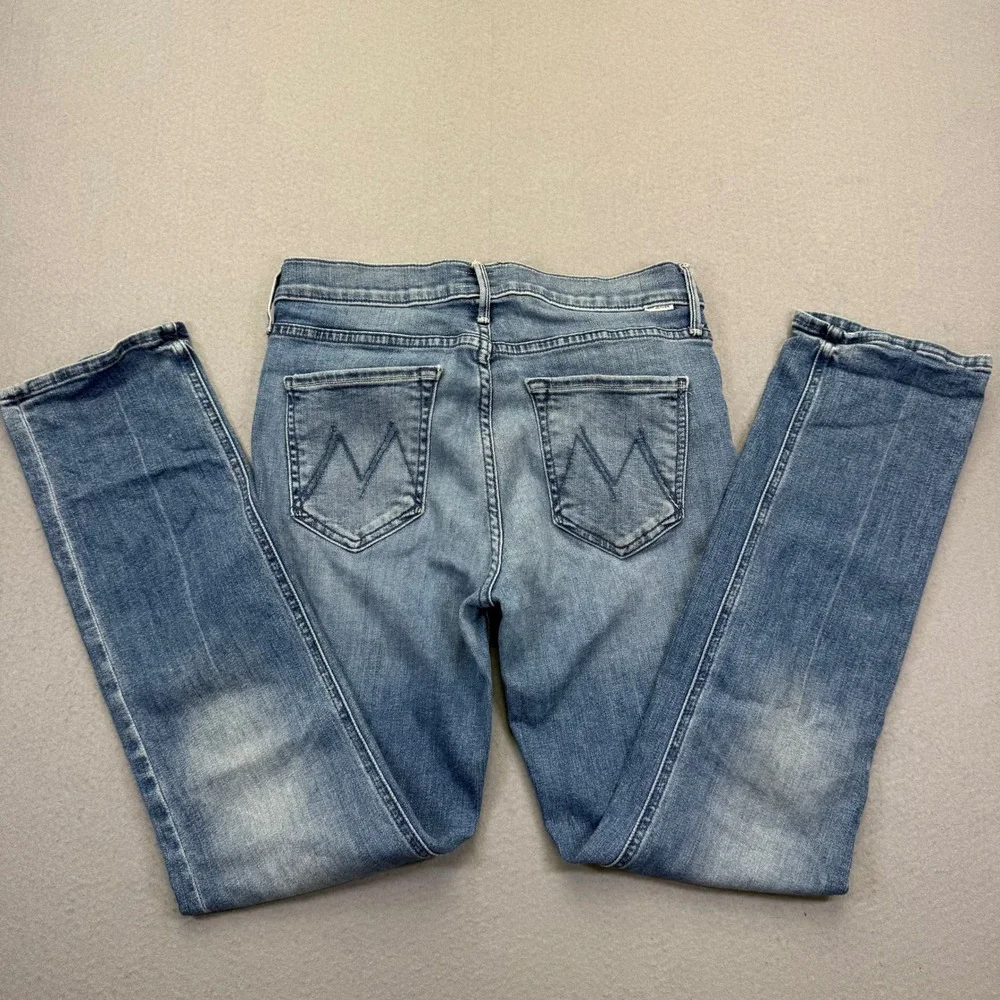 Mother Denim High Rise Straight Leg Blue Jeans Medium Wash Size 28 USA Made